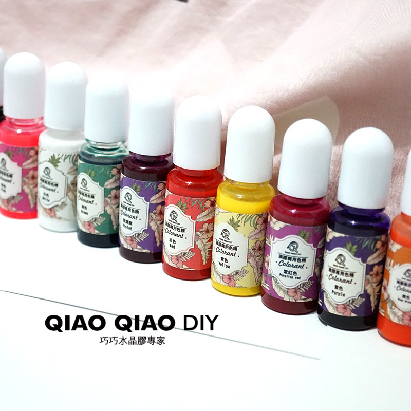 Hot Selling Qiaoqiao Odorless Handmade Resin Oily Color Concentrate DIY UV Crystal Glue High Permeability Color Concentrate Pigment