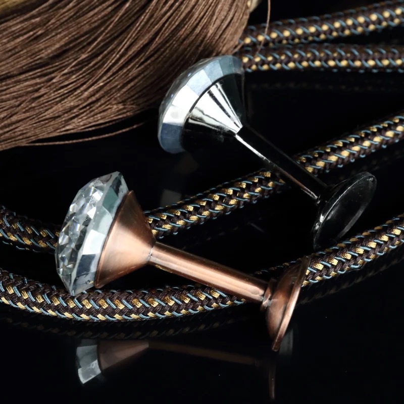 【阿花配件】复古窗帘绑带窗帘辅料壁钩精美钻石一字钩厂家批发