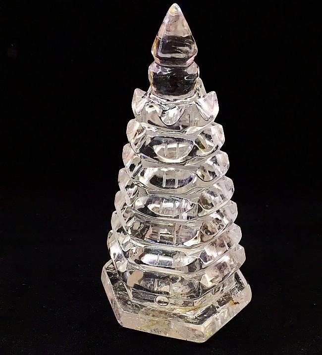 厂家批发天然白水晶文昌塔雕件佛教用品旺财好运办公桌摆件饰品
