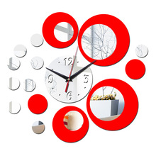 厂家 创意欧式挂钟家居 diy3D立体装饰钟亚克力数字镜面墙贴挂钟