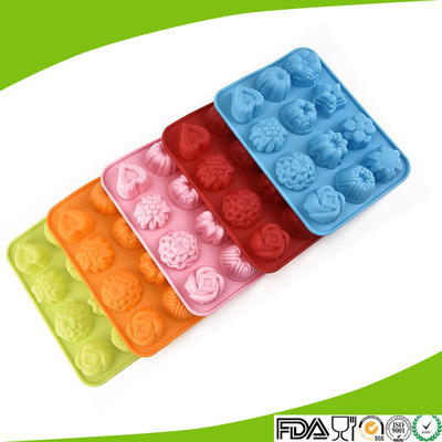 厂价直销 12连花型硅胶蛋糕模具 硅胶蛋糕模具 花形蛋糕模具