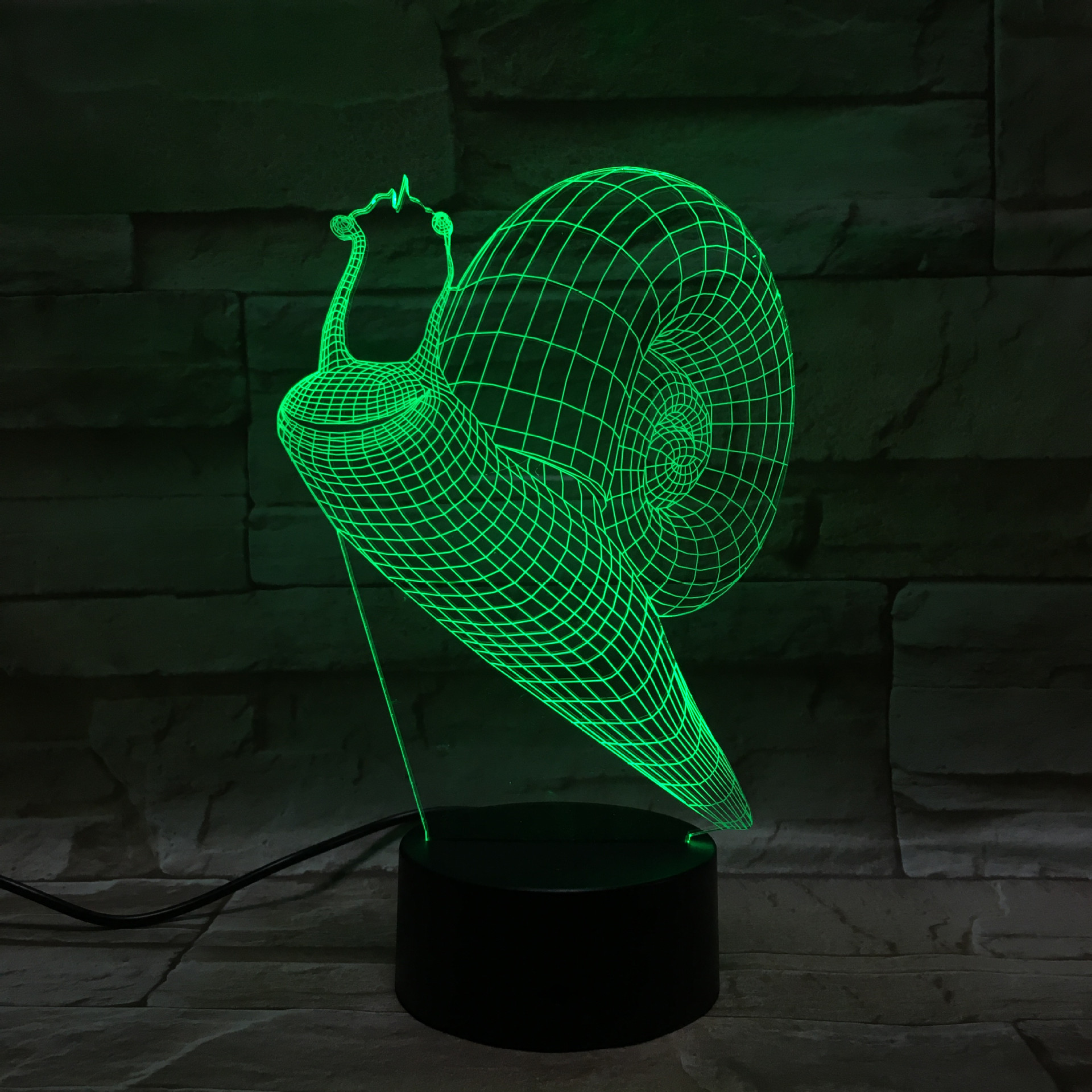 创意蜗牛3d视觉灯 触摸七彩渐变装饰台灯 led氛围小夜灯054