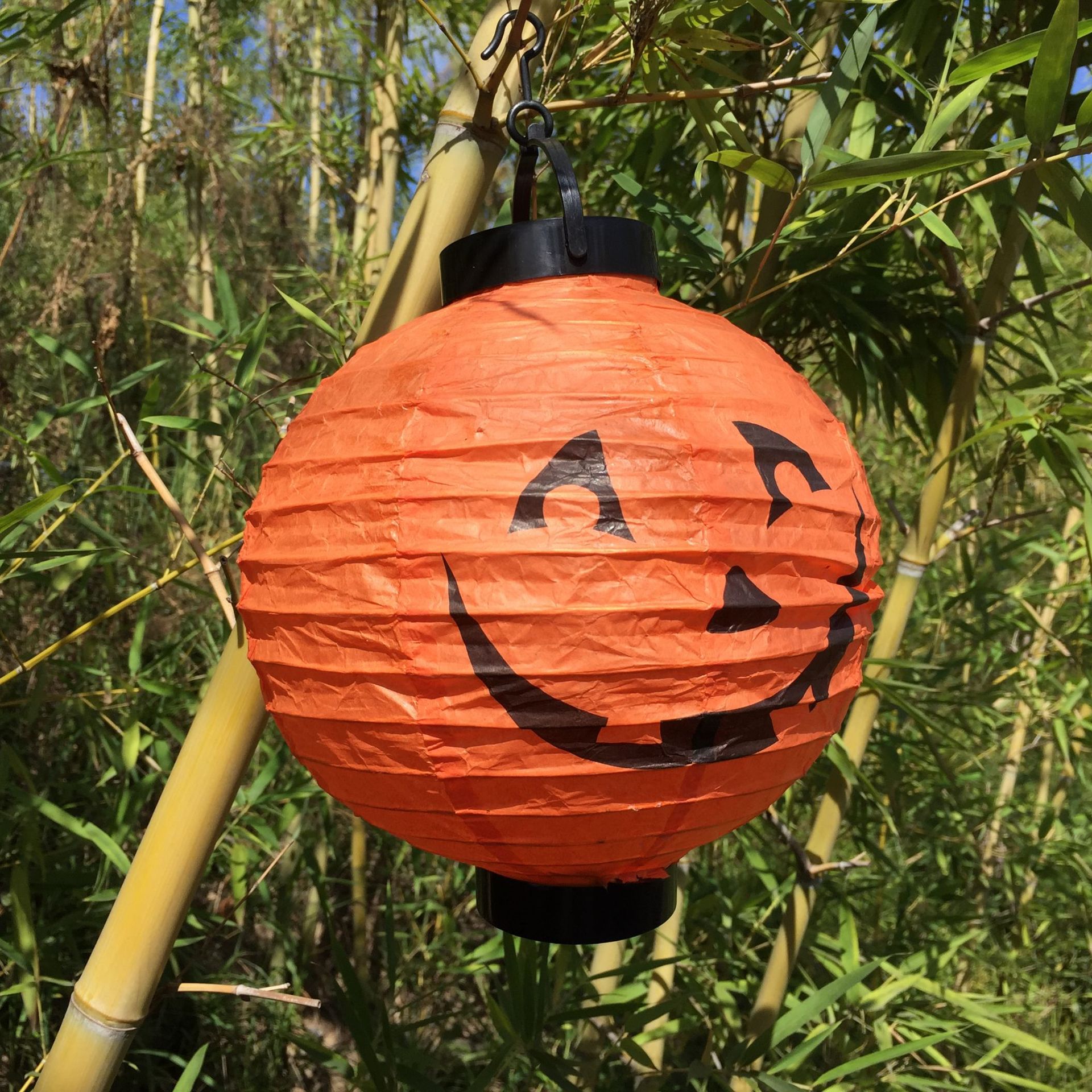 万圣节经典电池纸灯笼装饰用品手提南瓜led纸灯笼鬼节杰克南瓜灯