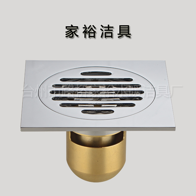 全铜地漏75管 12*12 铜深水 高品质实心加厚大排量淋浴铜地漏