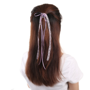 仙气满满古风飘带花朵发绳长款流苏发圈扎头发头绳韩国发饰品批发
