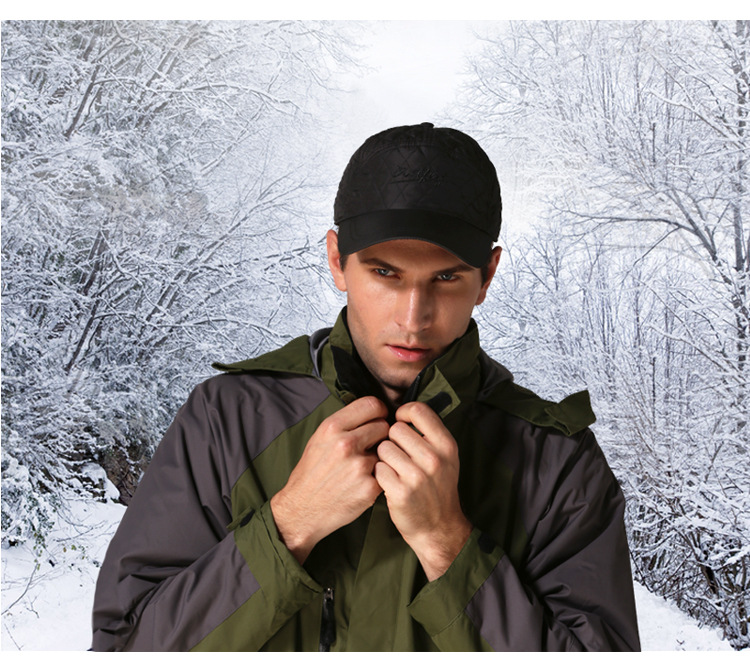 outfly夹棉两用防寒防风帽秋冬户外登山运动跑步帽棒球帽护耳帽 晴舫