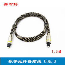 厂家批发数字光纤音频线功放音响编织网音频光纤线方对方口2米