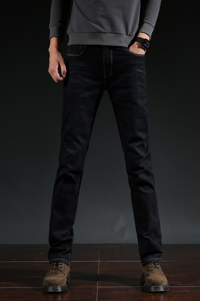 牛仔裤男士新款青年韩版修身中腰男式长裤潮男弹力牛仔裤男