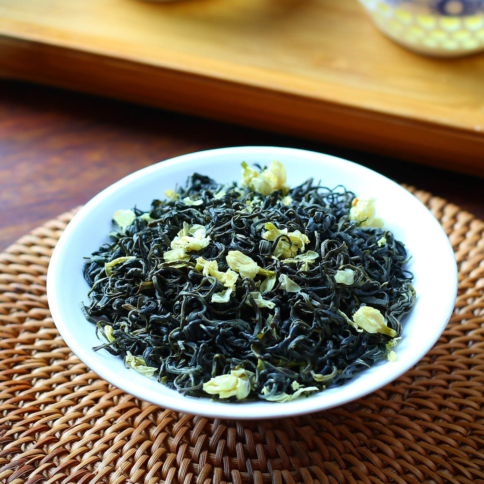 碧潭级浓香茉莉飘雪花茶卷曲型甘露嫩芽散装称重今年新茶花毛峰6