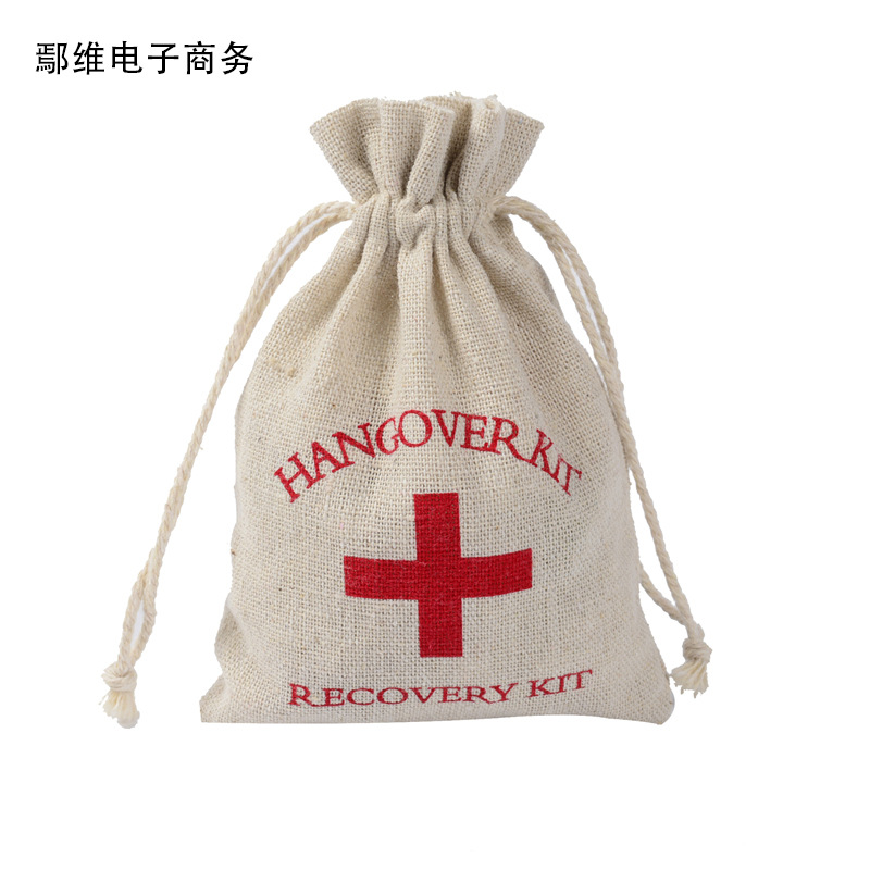 Red Cross Cotton Packaging Bag Diablement Fort Hangover Kit Paty Gift Bag Hangover Kit Bags