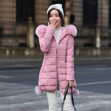 2023冬季新款棉衣女韩版修身中长款长袖外套棉服连帽棉袄厂家直销