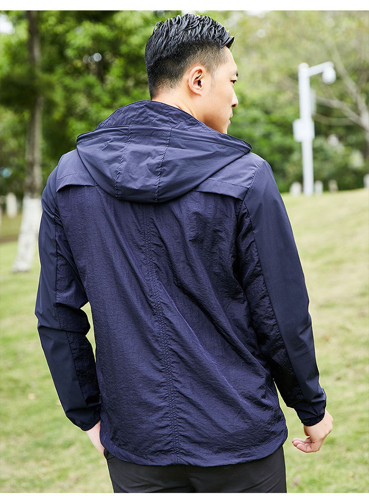 自由森林正品男士夹克薄款青年修身弹力休闲风衣防水纯色单层外套