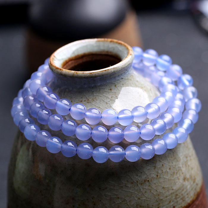 蓝玉髓手链_天然蓝玉髓三圈手链女款闺蜜款礼物 直径6毫米 - 阿里巴巴