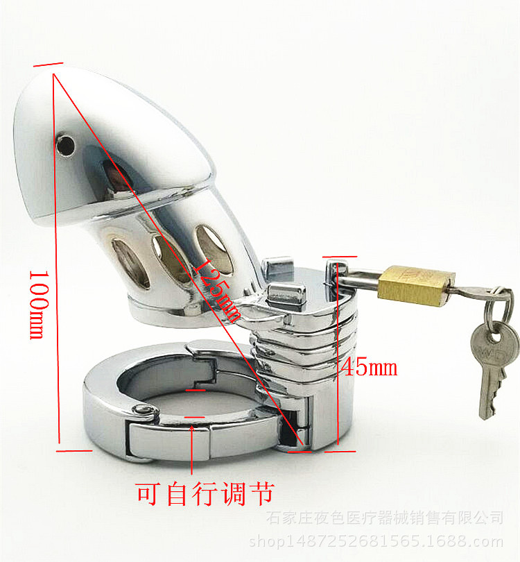 新款可调节男用贞操锁激情新款可以真正锁的死的金属cb情趣鸟笼