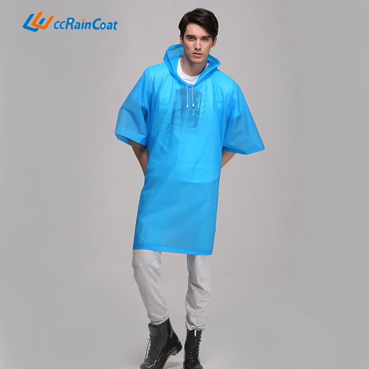 Fashion Eva Adult Cloak Portable Raincoat Outdoor Hiking Unisex Thickened Transparent Raincoat Factory Wholesale