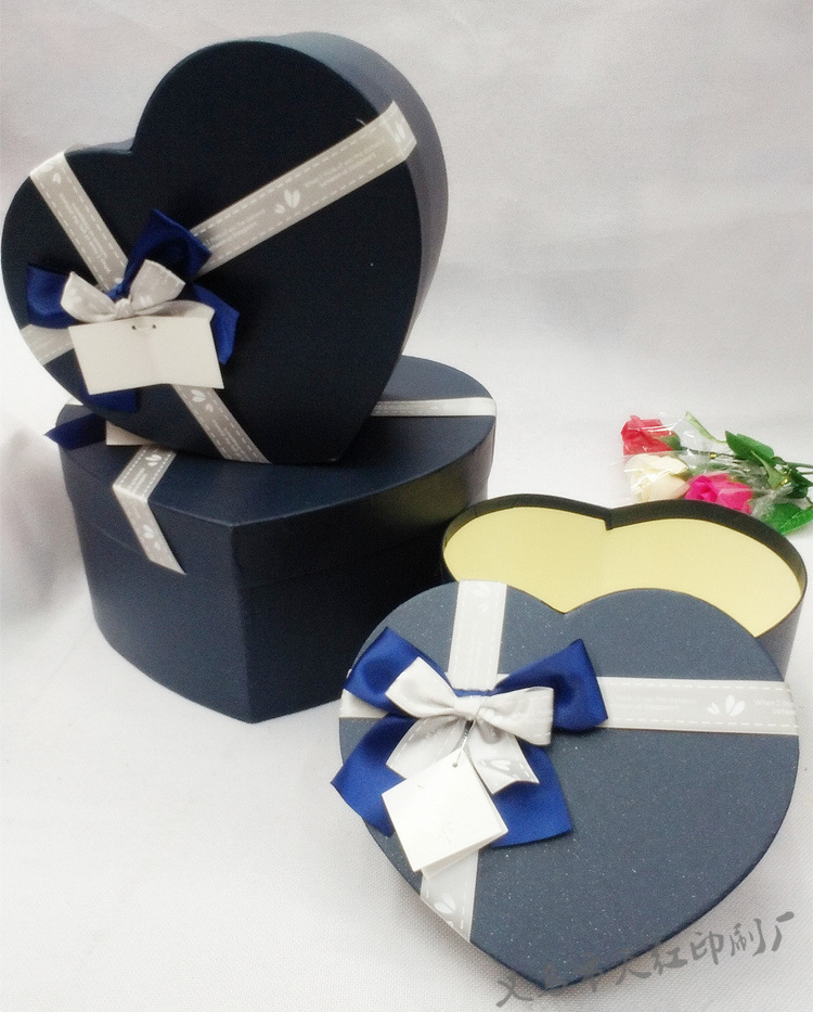 新款个性桃心包装盒天地盖纸盒爱心高档礼盒定做 精美七夕礼物盒