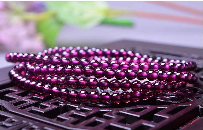 天然紫牙乌手链多圈水晶饰品女款玫红紫牙乌多圈时尚手链厂家直批