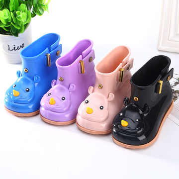 女童雨鞋新款儿童胶鞋塑料犀牛雨鞋 低筒小童卡通雨鞋