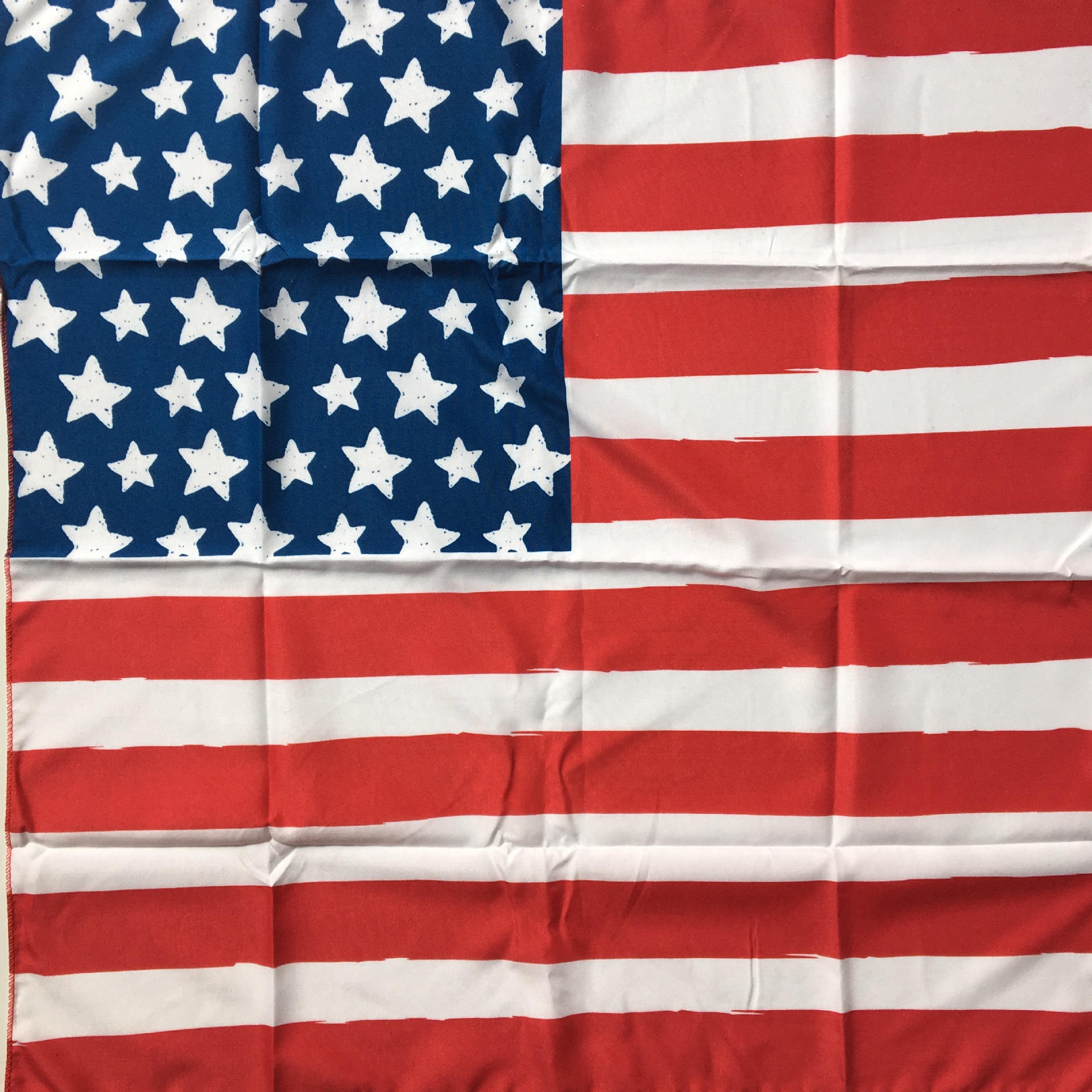 厂家定制 颜色logo 美国国旗 全涤活性印花头巾 大方巾 大手帕