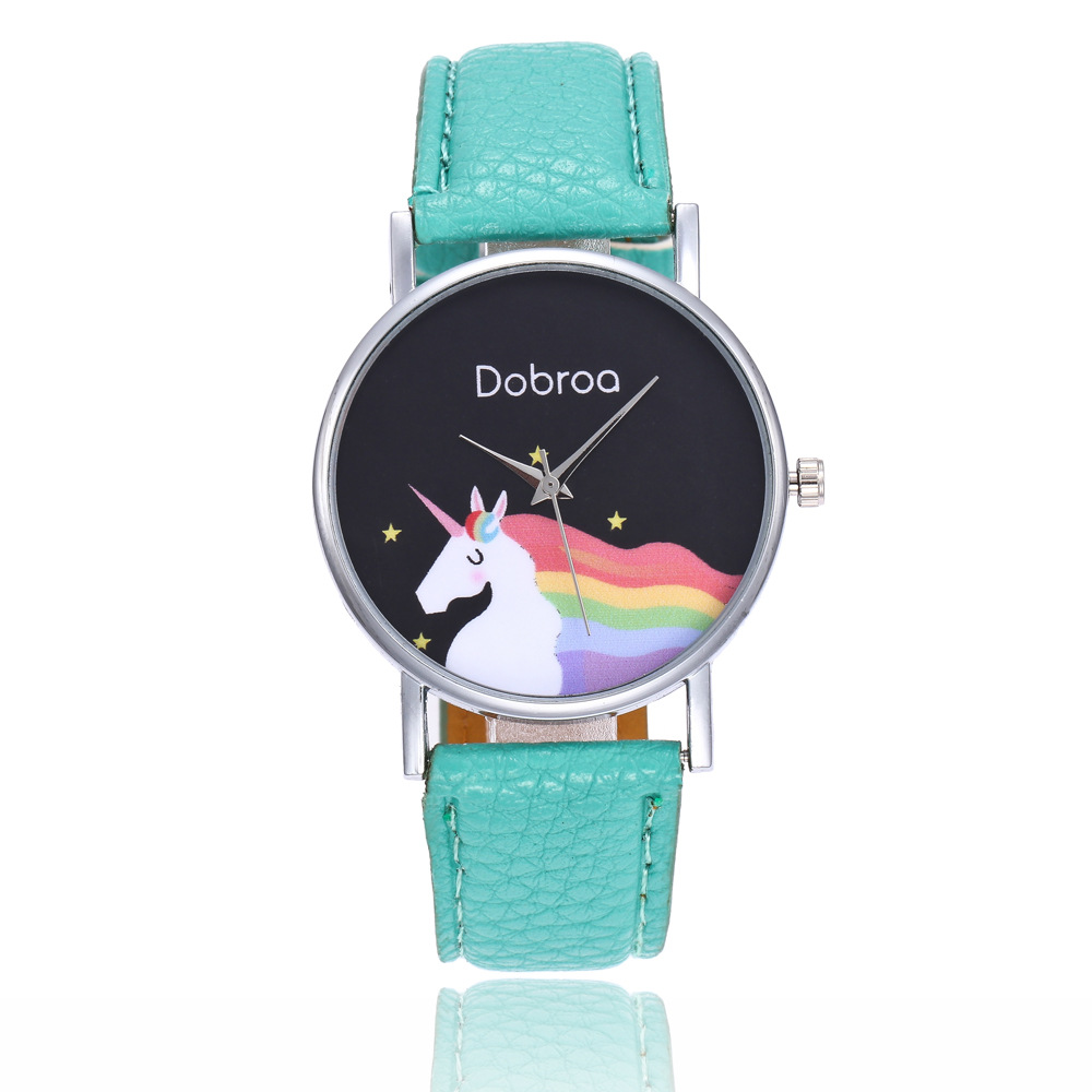 促销礼品手表 彩虹小马宝莉独角兽手表 厂家低价供应荔枝纹皮带表