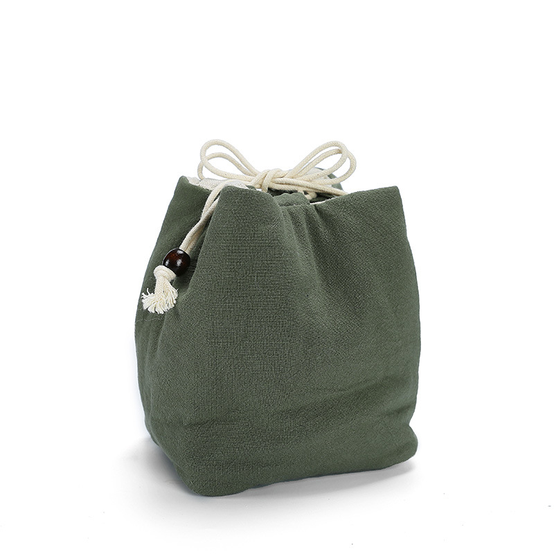 麻布收纳袋茶杯袋茶壶袋抽绳布袋便携旅行茶具茶杯袋子棉麻布袋