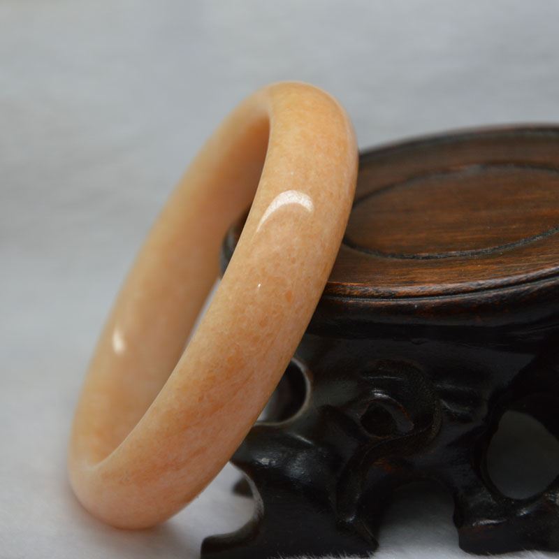 玉器玉石玉镯饰品天然晚霞红手镯米黄玉手环江湖地摊热销