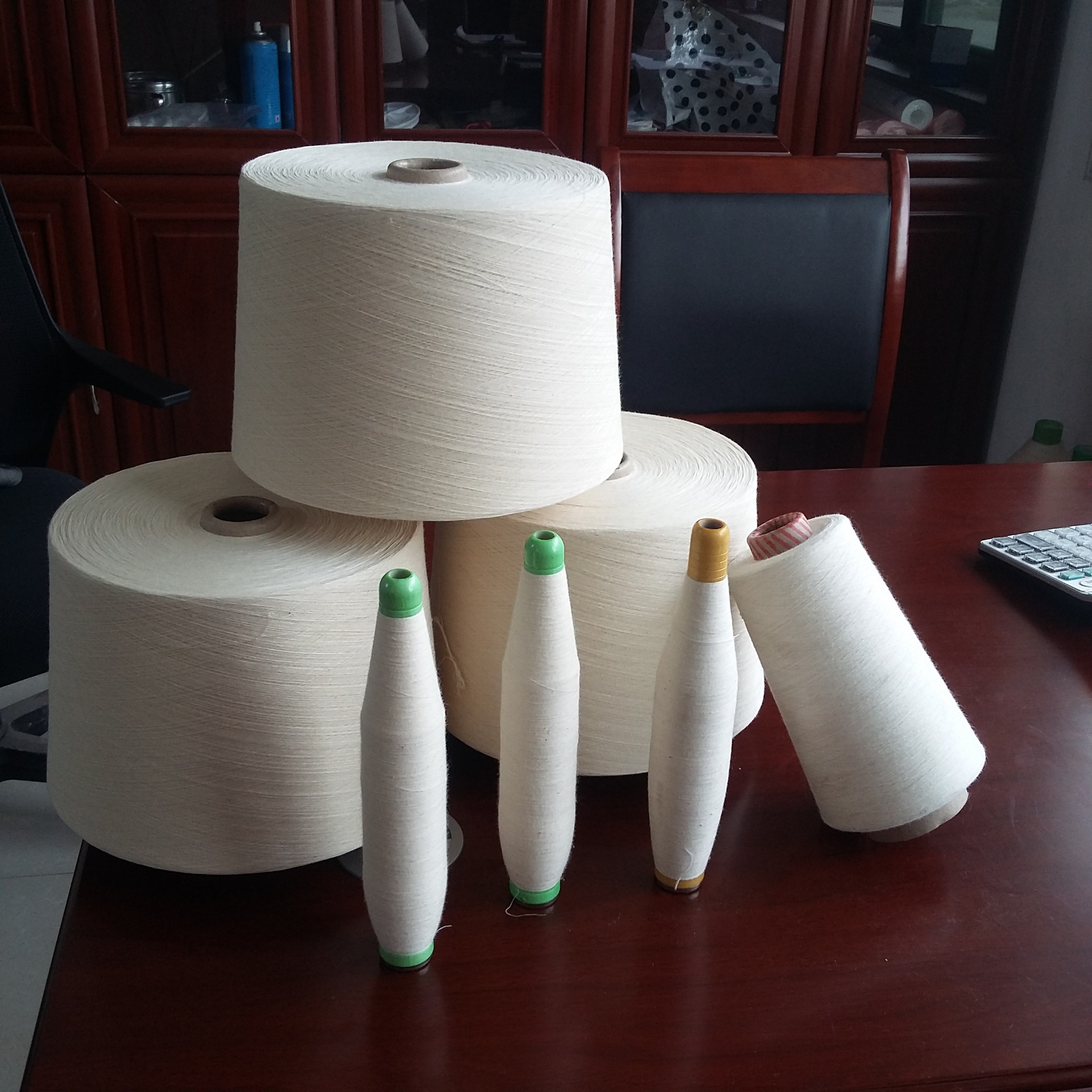 普梳高配环锭纺工艺纯棉40s天然本白棉纱