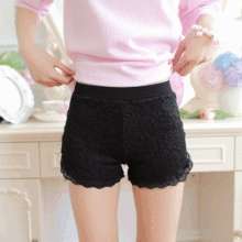 夏季韩版女士外穿打底裤子安全裤保险防走光百搭三分镂空蕾丝短裤
