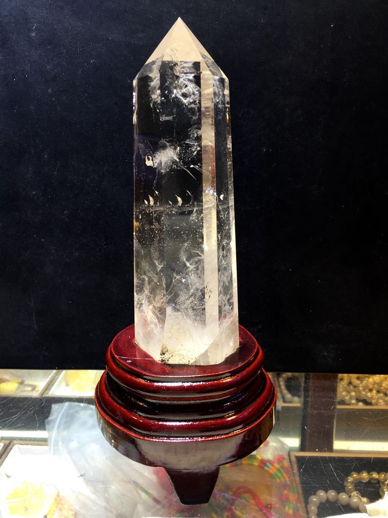 天然白水晶柱摆件 白水晶景石 白水晶原石摆件 居家装饰实物拍摄