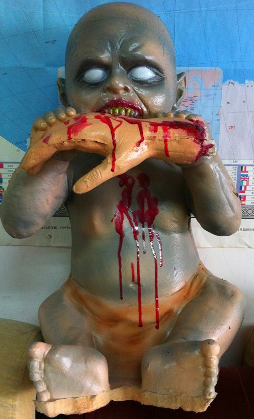 双头怪婴爬尸吊鬼恶婴尸 恐怖魔鬼幽灵cos密室逃脱影视装饰品