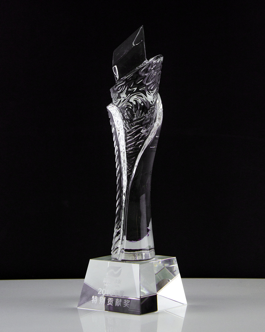 高档出类拔萃火炬水晶奖杯 年终员工颁奖 奖品定制 刻字上色订做