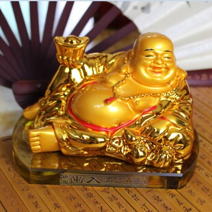 汽车摆件弥勒佛 车用佛像 保平安车载装饰品 车内车上香水座摆件