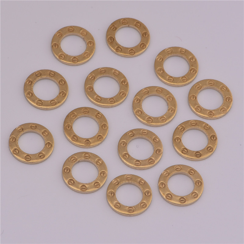 10mm黄铜无孔压纹圆形铜片 永恒圆圈项饰服饰挂件diy铜饰品配件