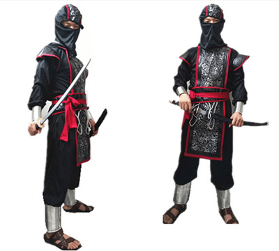 万圣节舞会服装 成人男女忍者服饰蒙面刺客夜行服忍者cos演出服