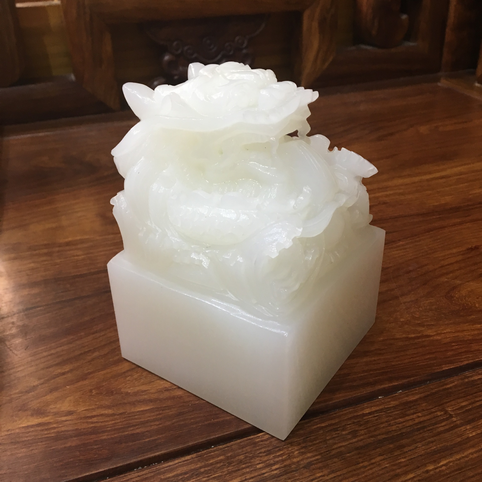 阿富汗白玉老料子盘龙玉玺批发玉石头龙头摆件姓名书法藏书章摆件