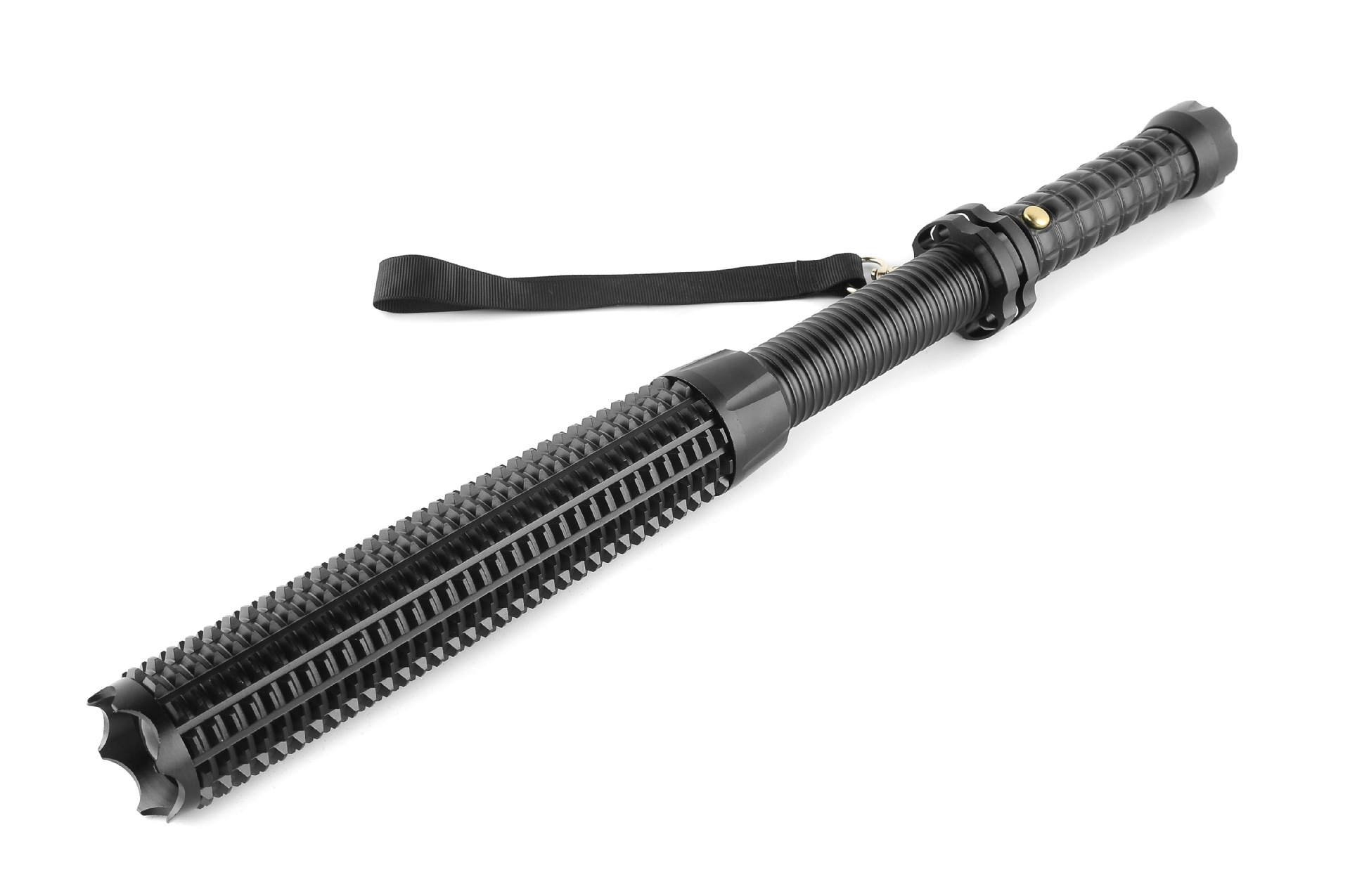 led充电伸缩变焦狼牙棒强光手电筒防狼防身巡逻保安手电筒