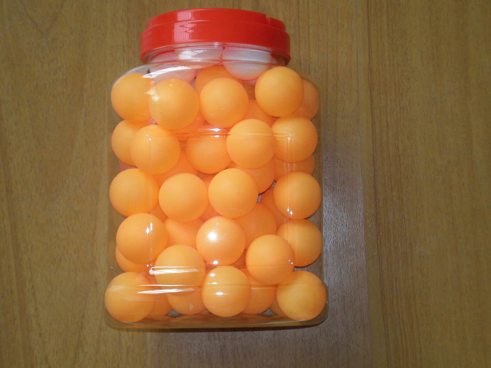 黄白色桶装乒乓球 eom赛璐珞标准训练用球 体育用品塑料乒乓球