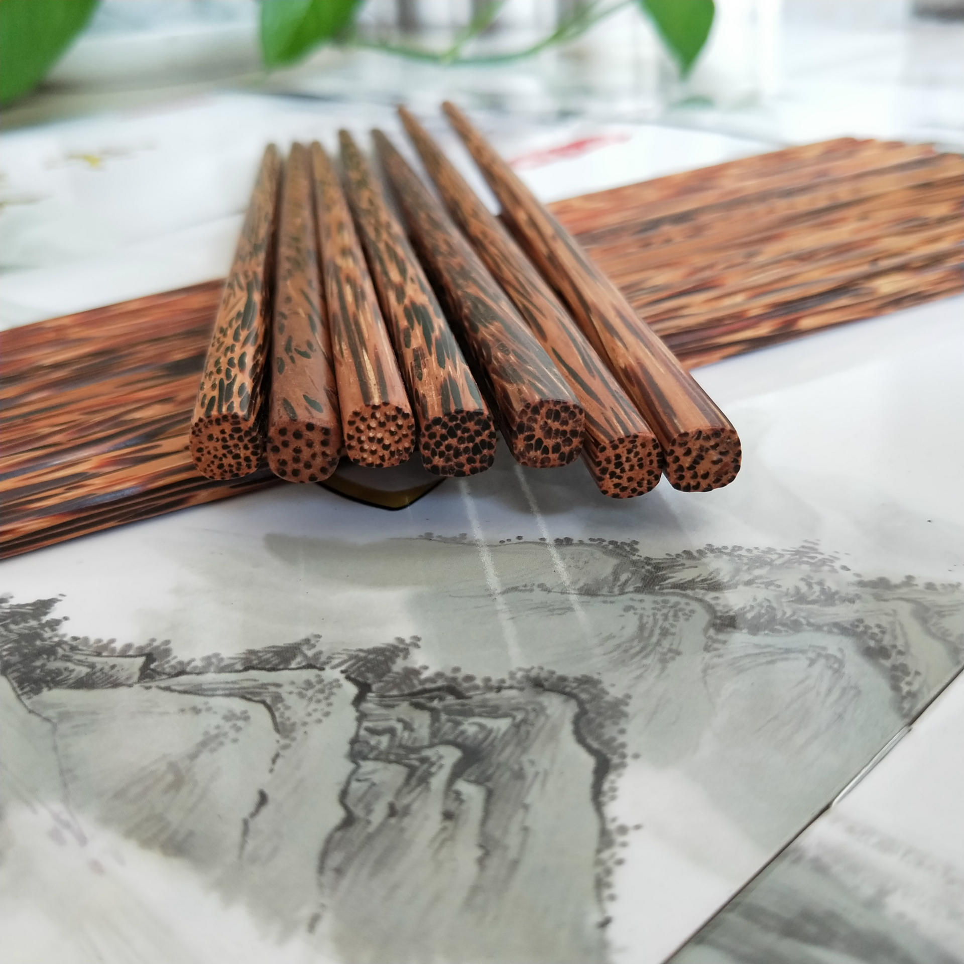 越南椰子木筷火锅筷椰树木质筷子实木餐具长木筷定制厂家直销