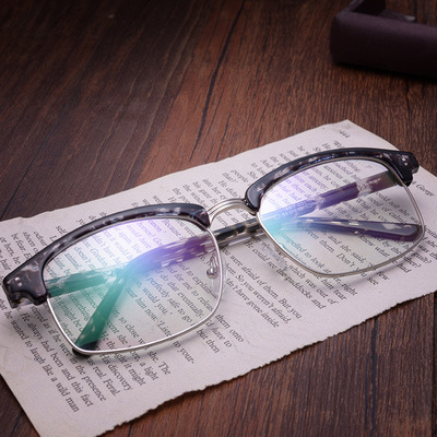 五十岚 2017新款复古眼镜架全框架方框大脸tr90近视眼镜框板材腿