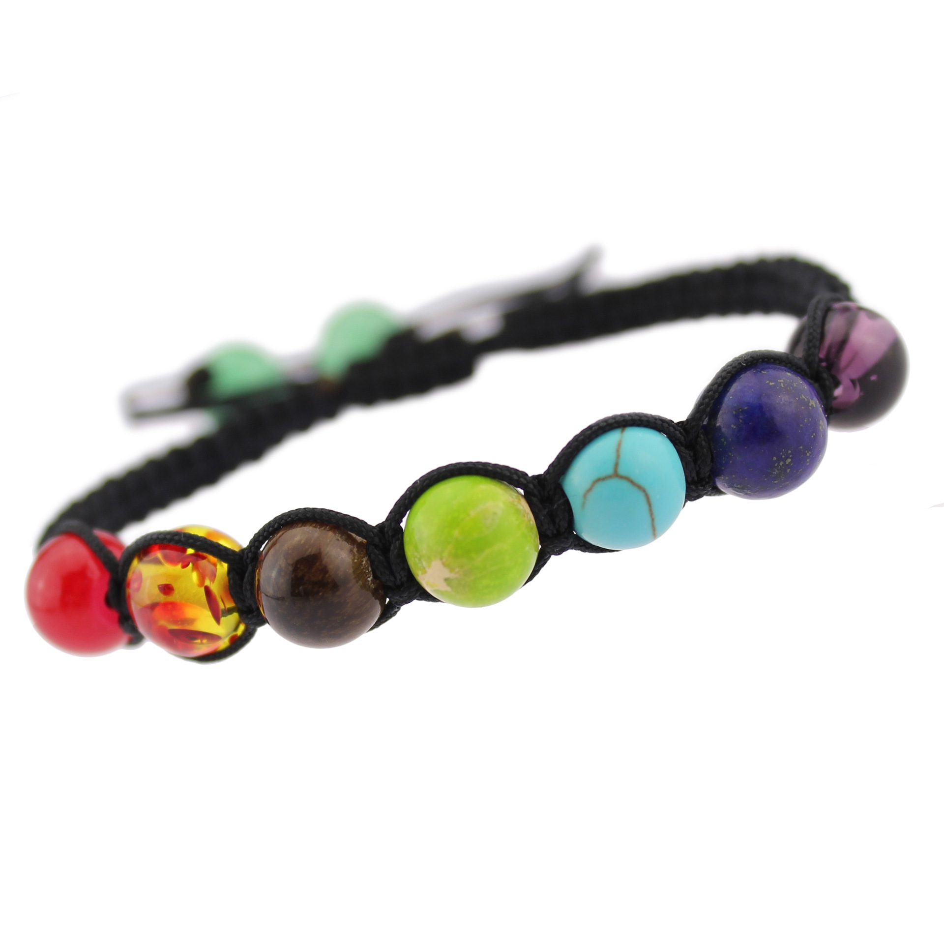 七色彩虹7脉轮手链治疗灵气石祈祷平安珠手链手串佛珠手链 批发