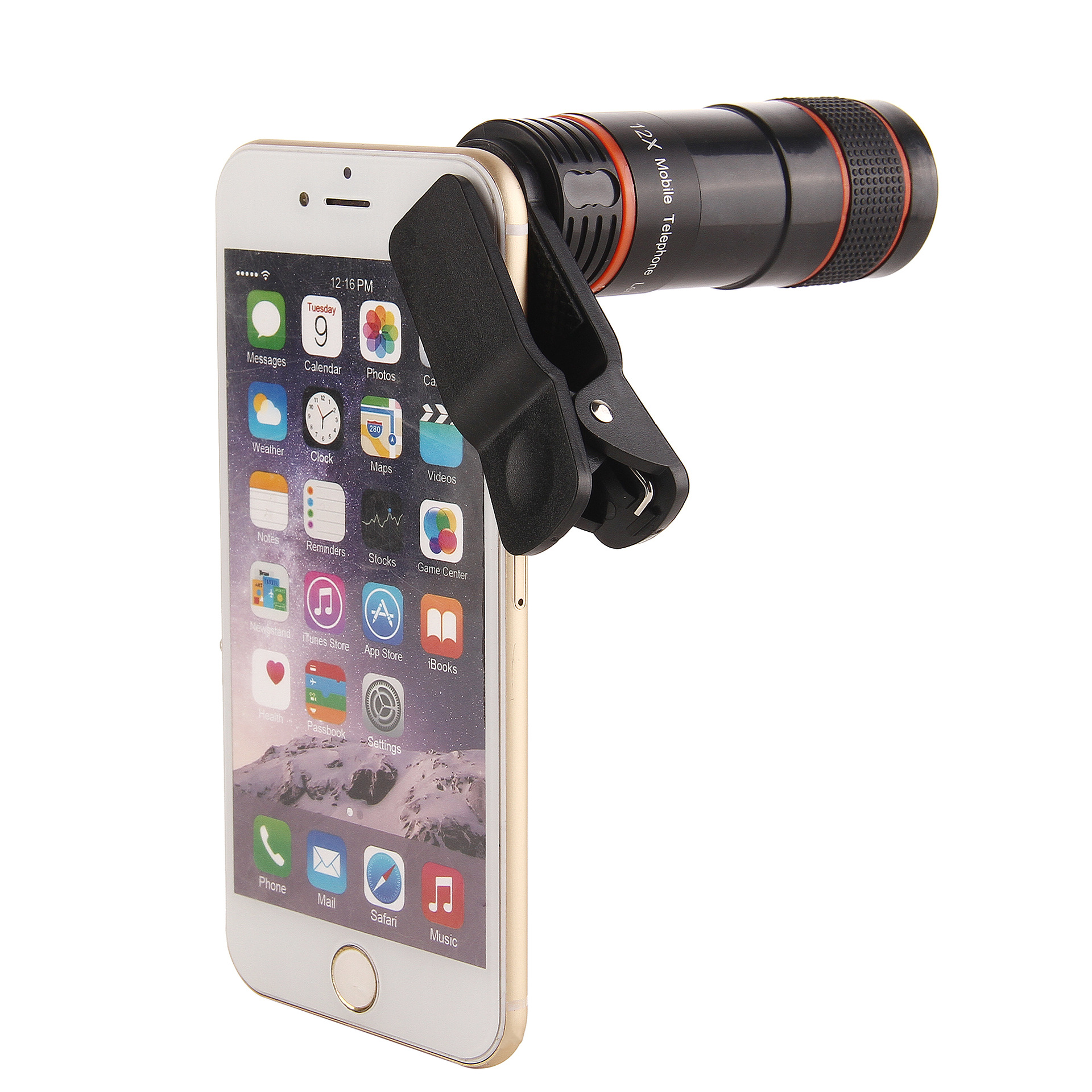 通用12倍手机望远镜 高清外接摄像头 高倍长焦镜头 外贸热销