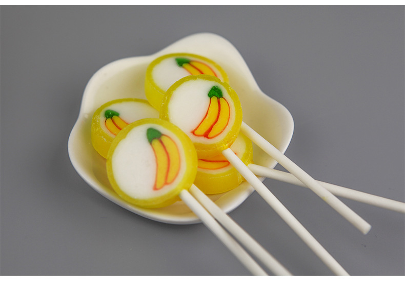 棒棒堂花式礼物水果味香蕉 棒棒糖硬糖糖果6g短支 2斤(整袋)