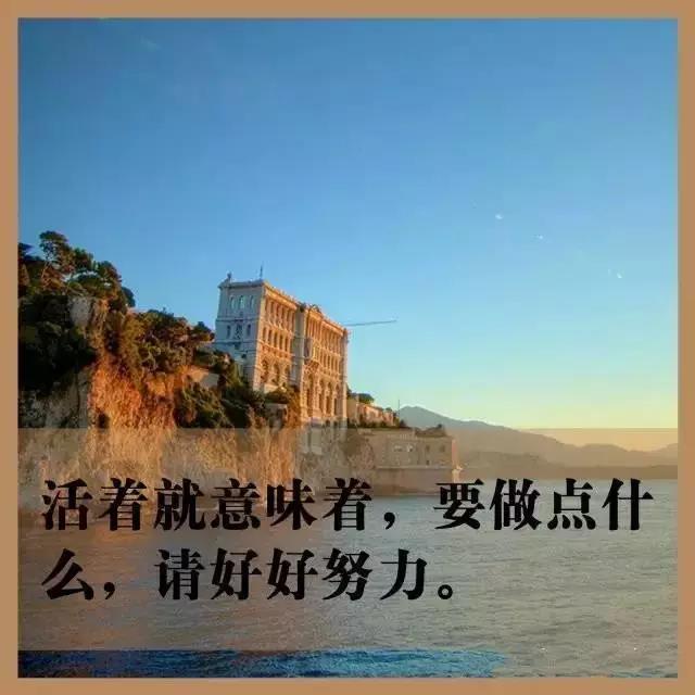 活着就意味要做点什么,请好好努力!