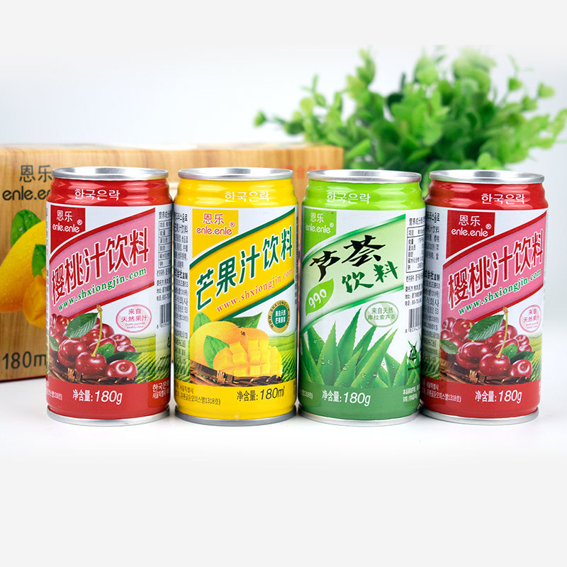 韩国恩乐混合装果汁饮料720ml(180ml*4瓶装) 樱桃汁芒果汁芦荟汁