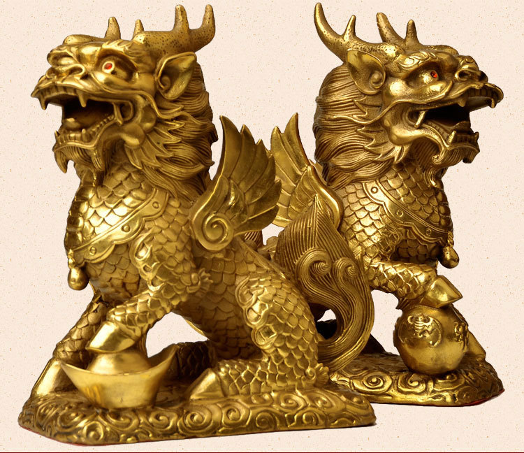 厂家批发纯铜麒麟摆件 财富麒麟摆件 办公室客厅装饰礼品