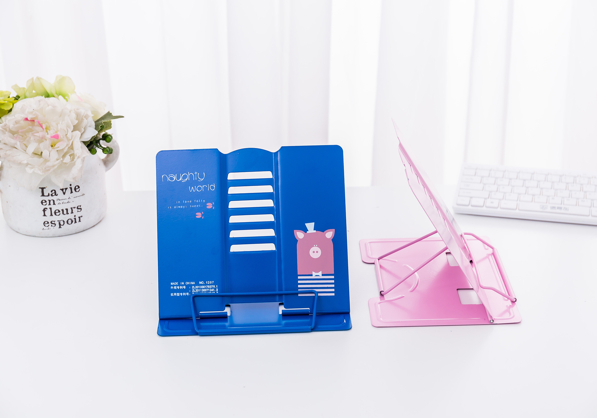 淘宝爆款学生桌面看书架阅读架可折叠金属书立工厂定制