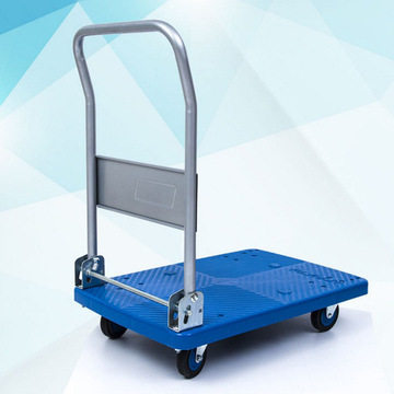 托盘静音乌龟面板500kg手推车小型蓝色折叠pla-y塑料平板工具车