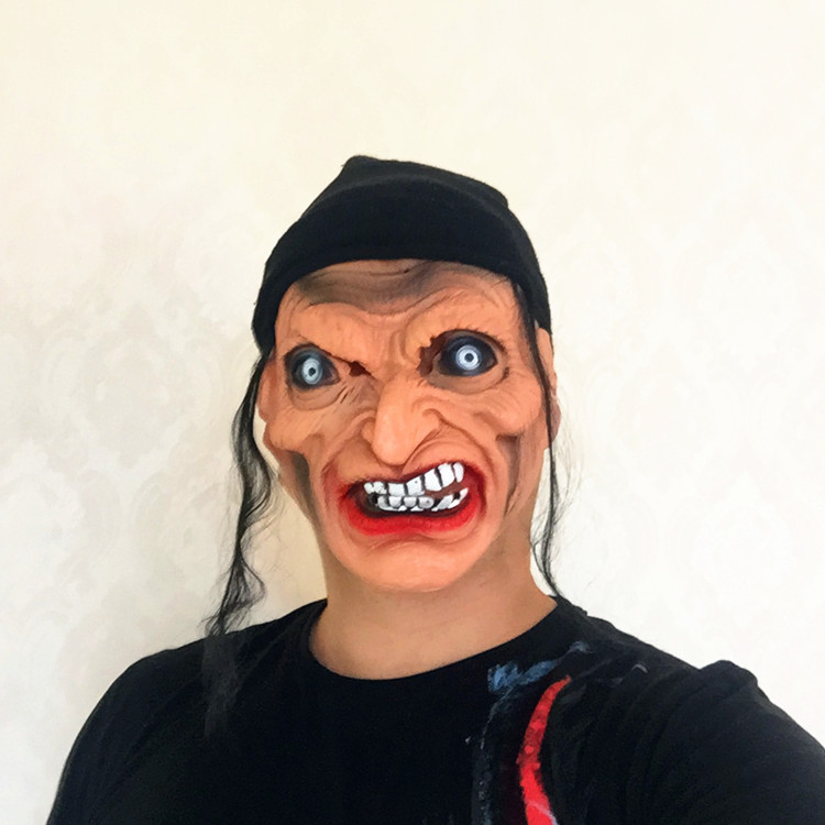万圣节女巫婆头套愚人节酒吧鬼屋装扮道具密室逃脱恐怖鬼整人面具