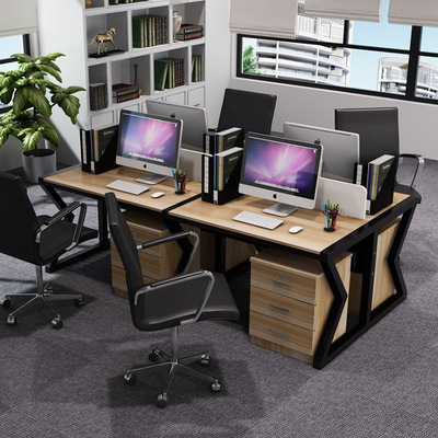 简易职员公司办公桌组装经济型246人屏风桌员工桌四两六人卡位桌