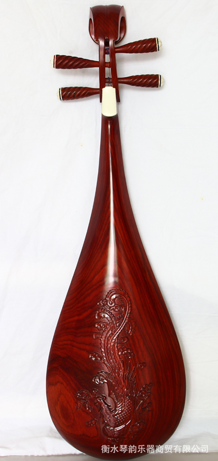 琵琶乐器 红花梨木整背雕龙琵琶 厂家销售红木成人琵琶